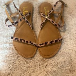 Lulus Leopard Print Rika Sandals Size 6